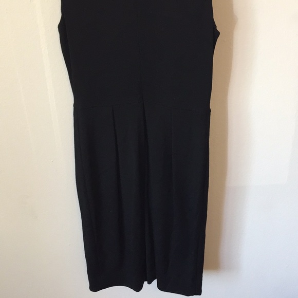 J. Crew Black Pleated Sleeveless Wool ALine Dress - Picture 7 of 7